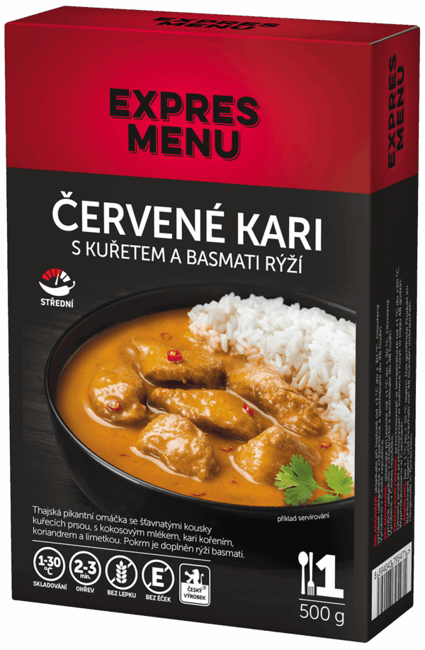 KM Červené karí s kuracím mäsom, basmati ryža
